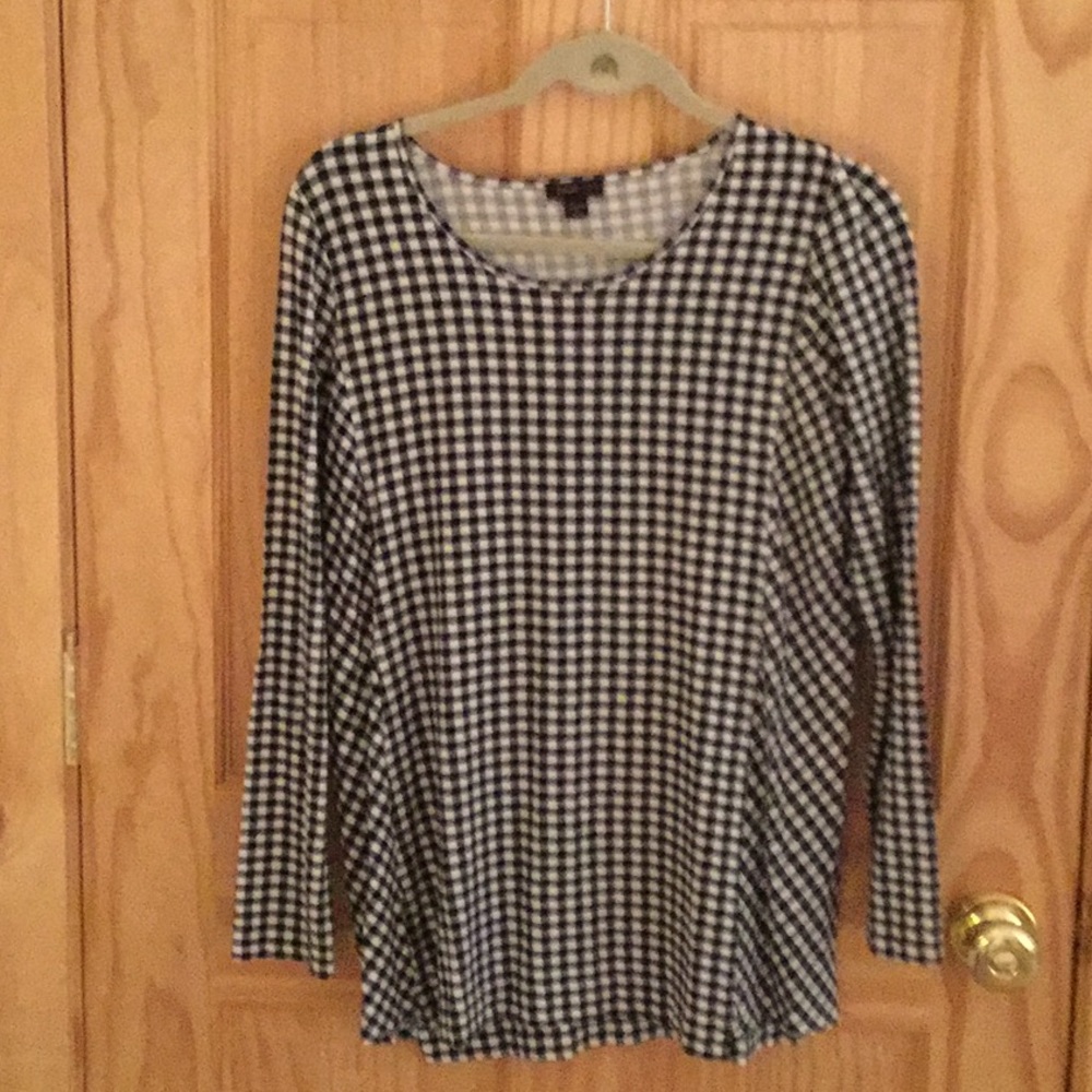 J Jill wearever collection black and white top